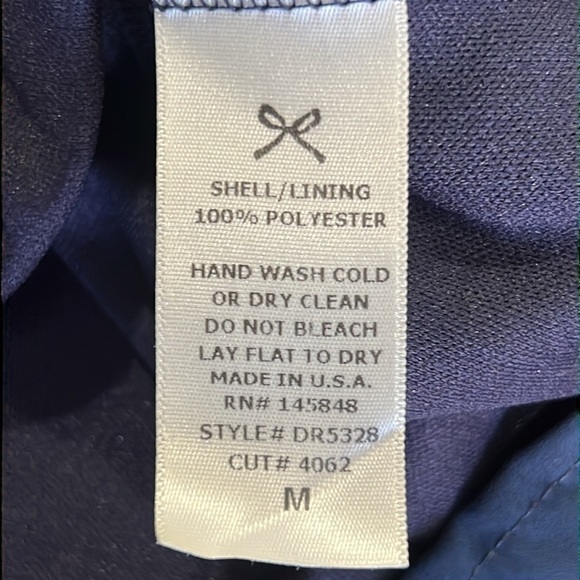 Everly Mini Dress M Navy Blue A Line Sleeveless Semi Formal Silky Smooth Minimal - Picture 7 of 7